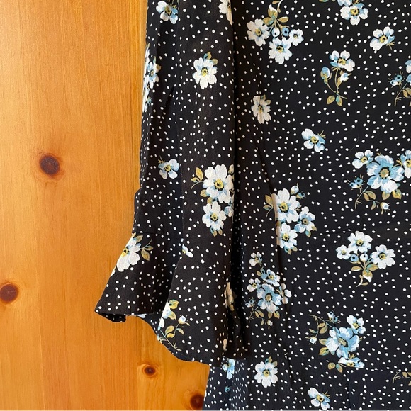 Navy Floral Wrap Dress/Romper - Picture 2 of 3